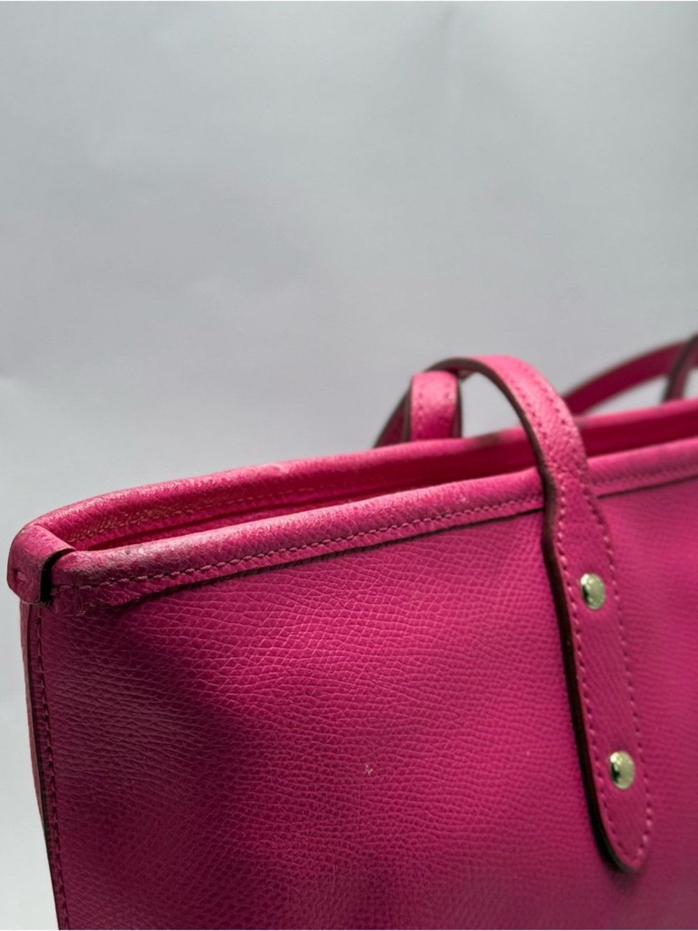 Coach Hot Pink Leather Tote with Gold Logo - Picture 11 of 15